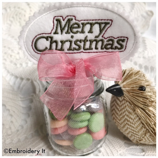 Christmas candy toppers machine embroidery designs