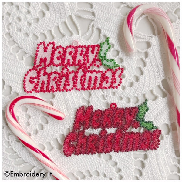 Merry Christmas FSL Machine embroidery design
