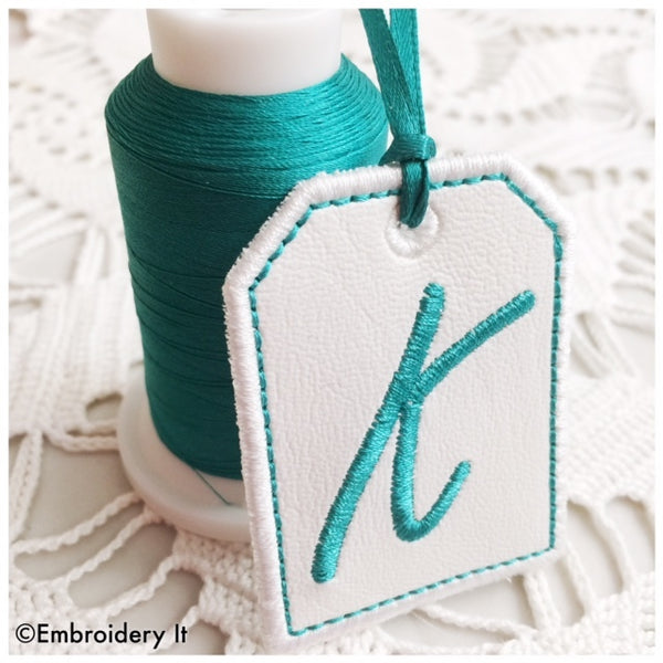 machine embroidery in the hoop tag alphabet