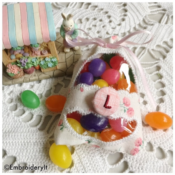 machine embroidery in the hoop Easter treat bags