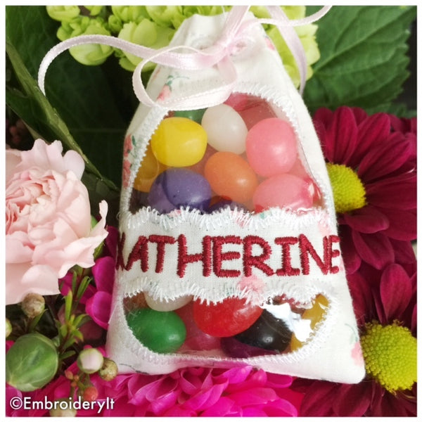 Easter treat bag for personalizing in the hoop machine embroidery design