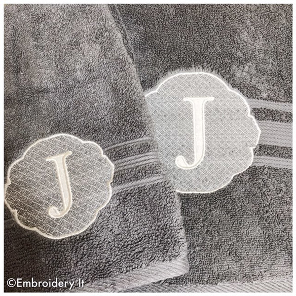 Machine Embroidery Applique Monogram Towel Design