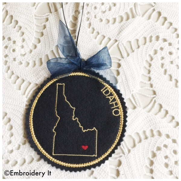 I heart Idaho embroidery design