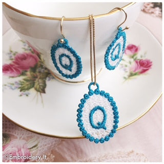 FSL necklace and earrings machine embroidery designs