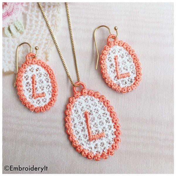 machine embroidery free standing lace jewelry