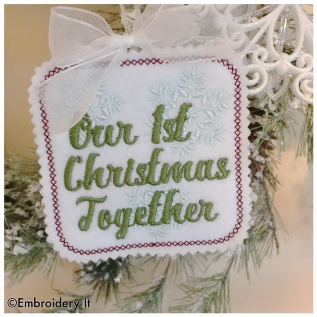 Our first Christmas together machine embroidery design