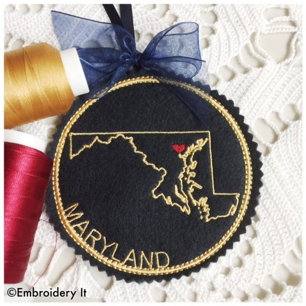 I heart Maryland embroidery design