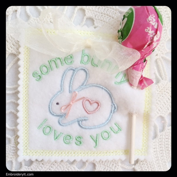 In the hoop machine embroidery Easter Lollipop holders
