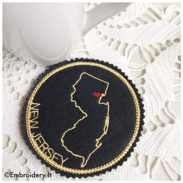 Machine embroidery In the hoop New Jersey Christmas ornament