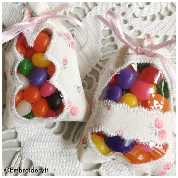 Easter Candy holder treat bags embroidery machine designs