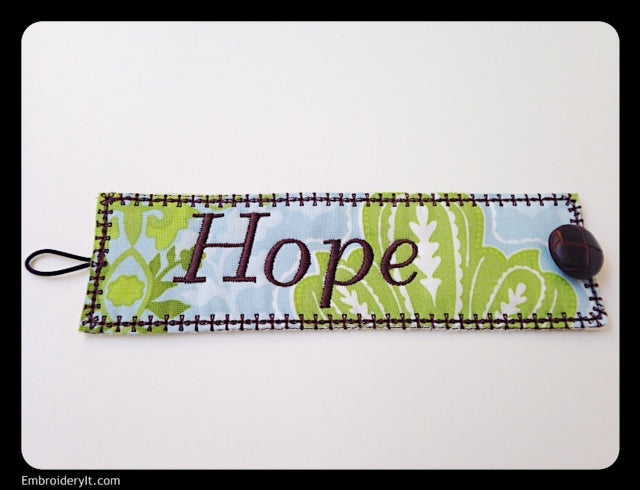 z  Hope Inspirational Cuff - INSTANT DOWNLOAD Machine Embroidery Design in PES format
