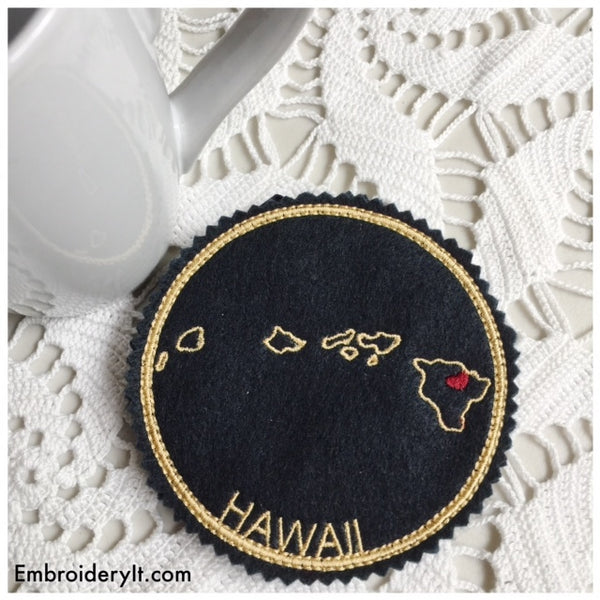Machine embroidery Hawaii ornament