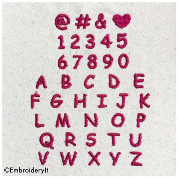 Machine embroidery alphabet