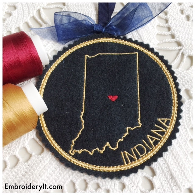 Machine embroidery Indiana ornament