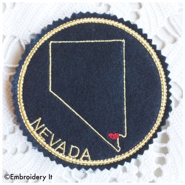 Machine embroidery Nevada coaster