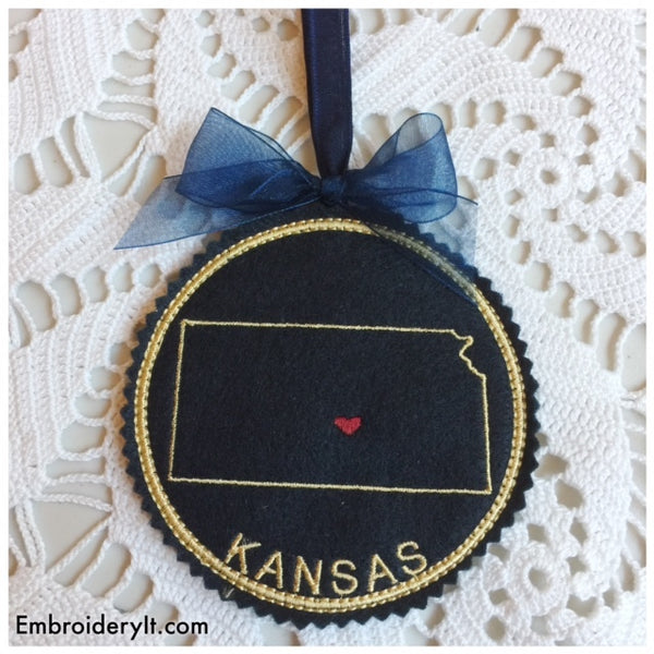 I heart Kansas embroidery design