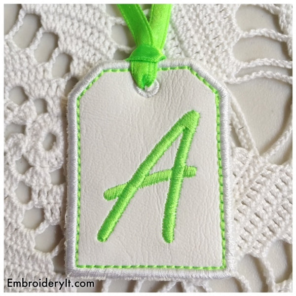  in the hoop tag alphabet machine embroidery pattern