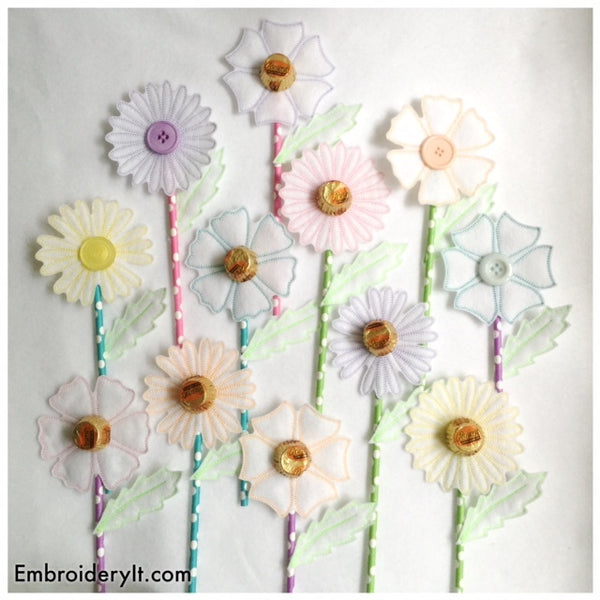 flower candy bouquet machine embroidery designs