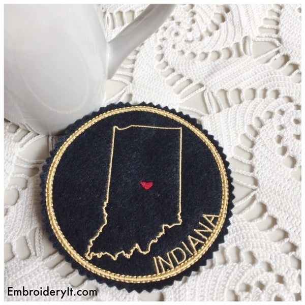 I heart Indiana embroidery design