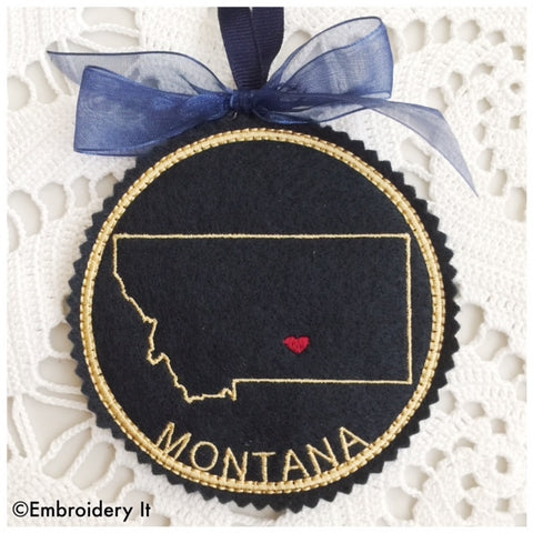 I heart Montana machine embroidery design