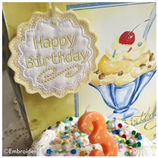 applique machine embroidery happy birthday in the hoop design