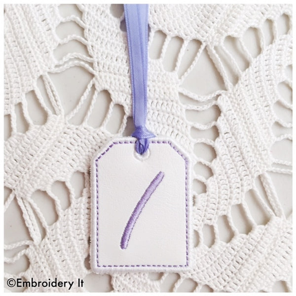 machine embroidery in the hoop tag