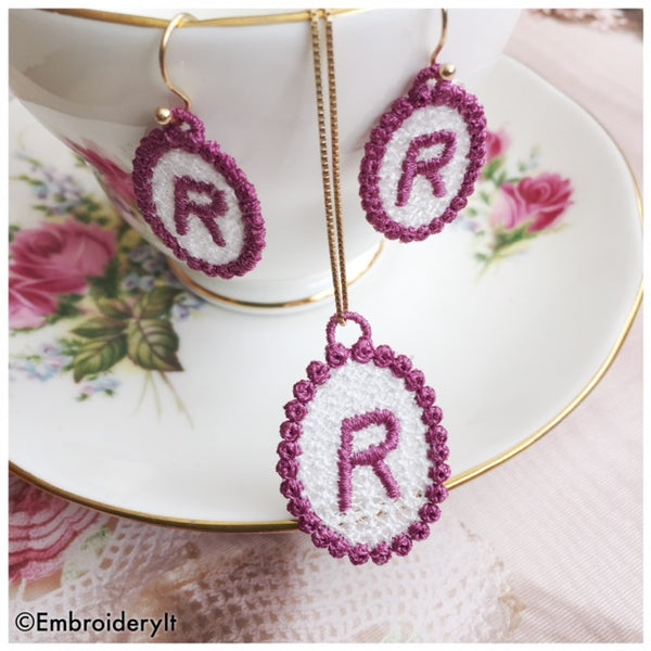 free standing lace alphabet jewelry