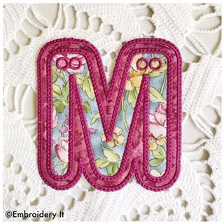 Machine embroidery letter m applique pattern