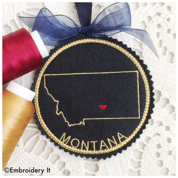 Machine embroidery Montana ornament