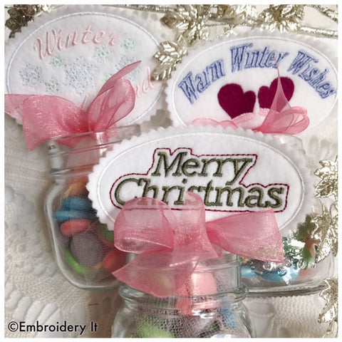 Christmas candy holders machine embroidery in the hoop designs