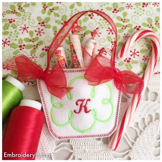 candy holder basket machine embroidery in the hoop design