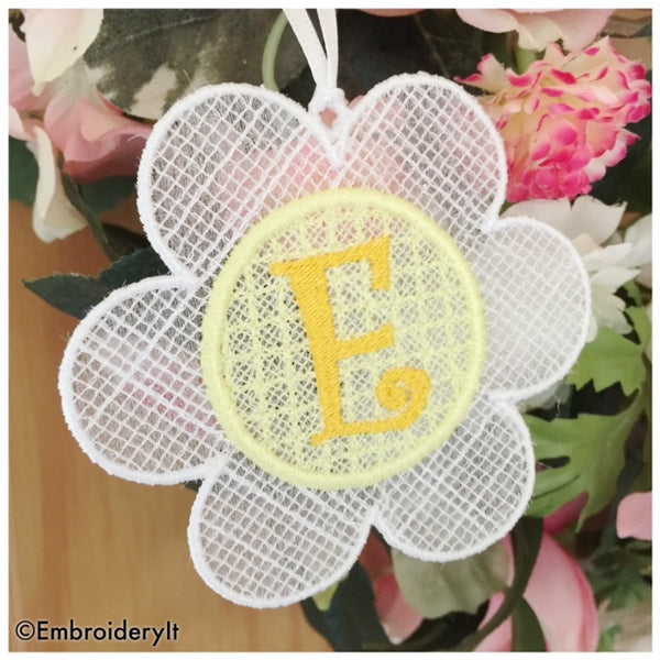 FSL machine embroidery flower alphabet set