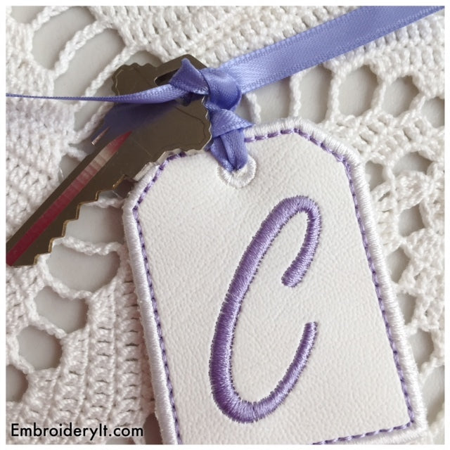 in the hoop machine embroidery tag font