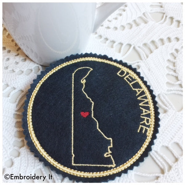 Machine embroidery Delaware ornament