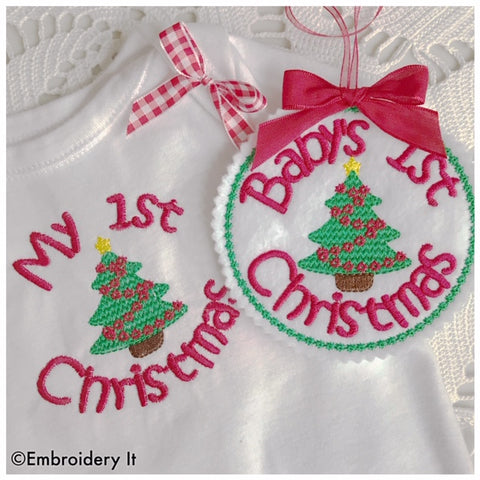 Baby's 1st Christmas and My 1st Christmas machine embroidery design