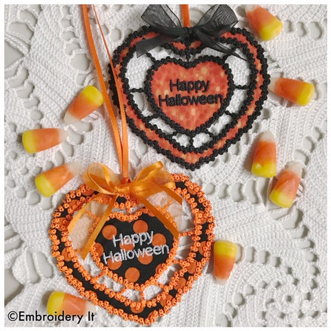Machine embroidery cutwork Halloween design