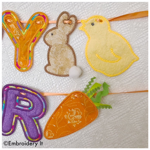 in the hoop machine embroidery bunny, chick and carrot