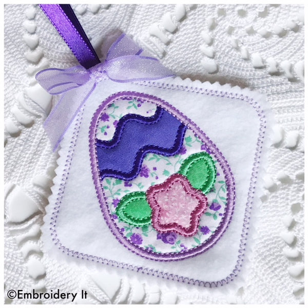 machine embroidery applique in the hoop Easter egg design