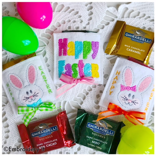 Machine Embroidery Easter chocolate pockets