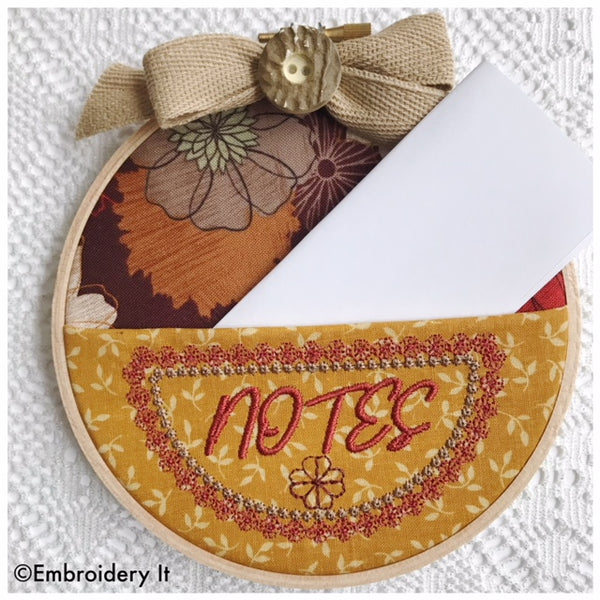 machine embroidery notes pocket