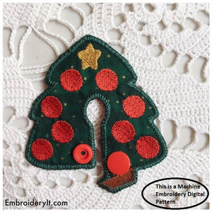 Machine embroidery Christmas tree g tube feeding tube pad