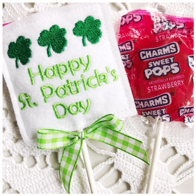 Happy St. Patrick's Day machine embroidery design, in the hoop pattern