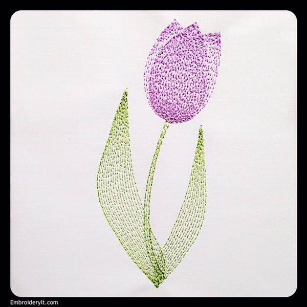 Painted tulip machine embroidery design