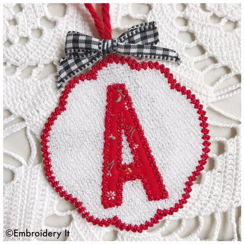 free standing lace applique letter a machine embroidery design
