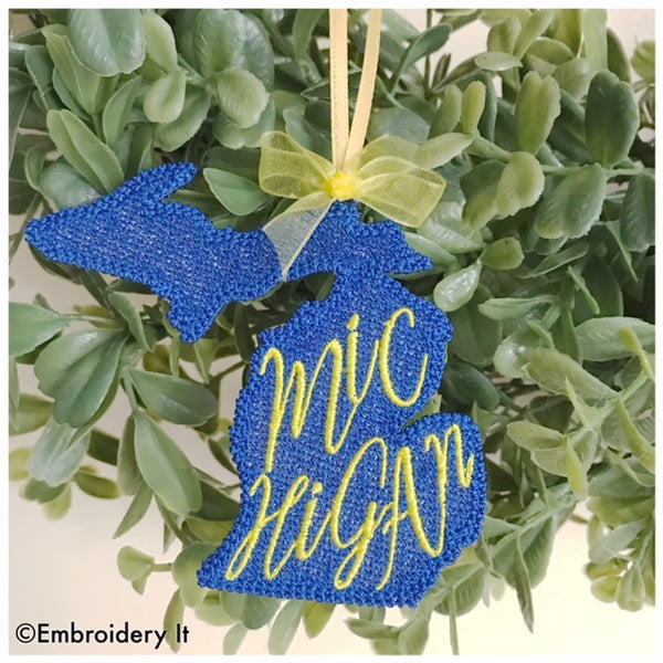Free standing lace Michigan Gift Tag
