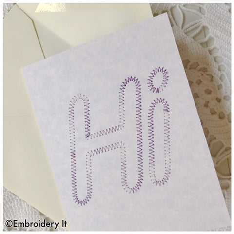 Machine embroidery Hi card
