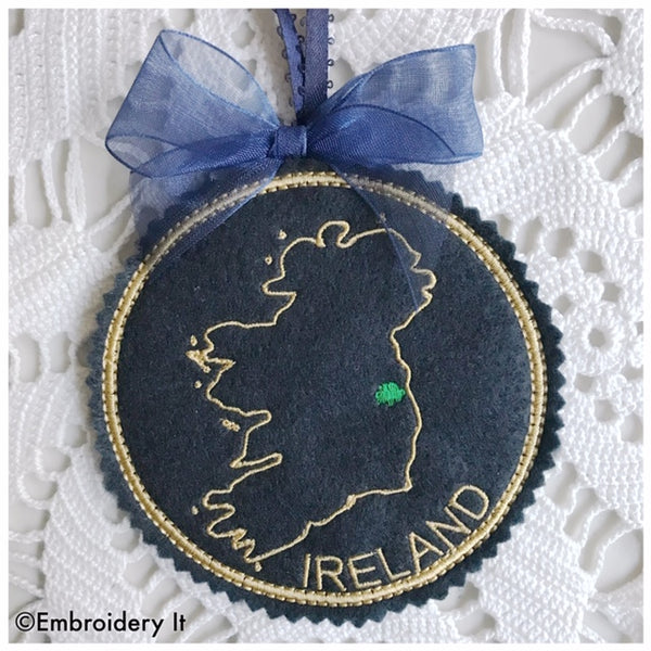 Ireland machine embroidery Christmas Ornament