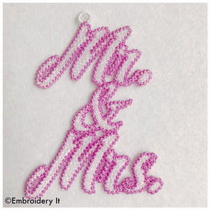Mr. and Mrs. Free Standing Lace tag