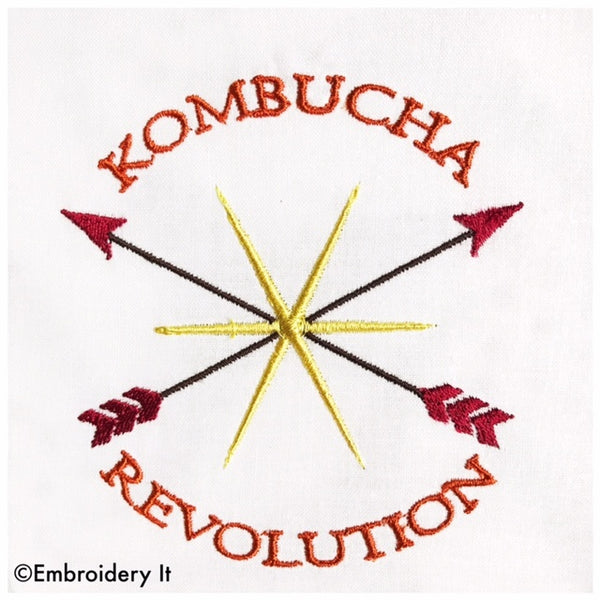 Kombucha machine embroidery design