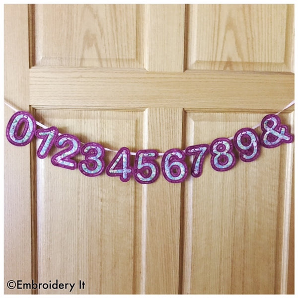 machine embroidery number banner set